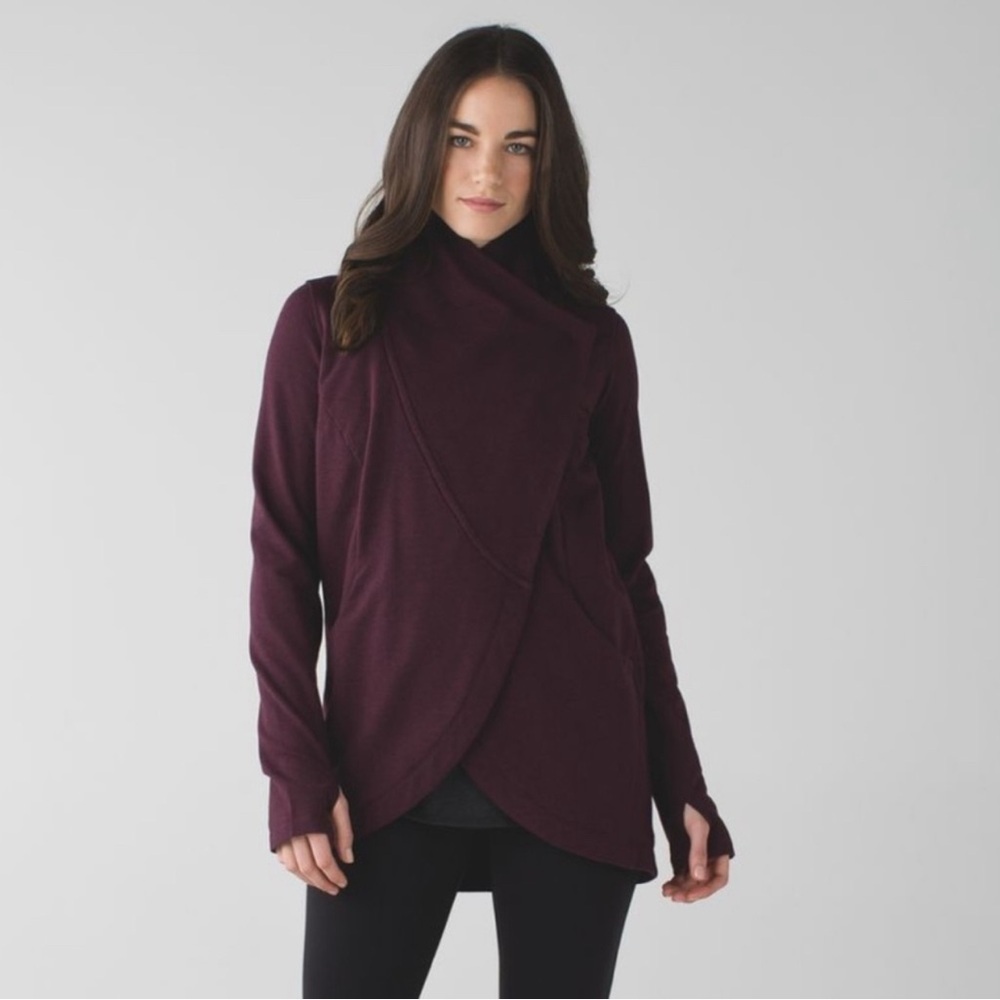 Lululemon size 6 That's A Wrap Heathered Bordeaux Drama Maroon Jersey Jacket